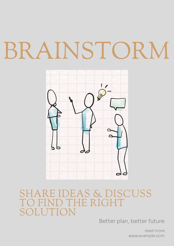 Business brainstorm poster template, editable text & design