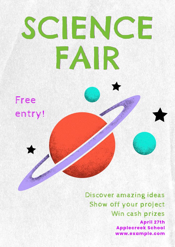 Science fair  poster template, editable text and design