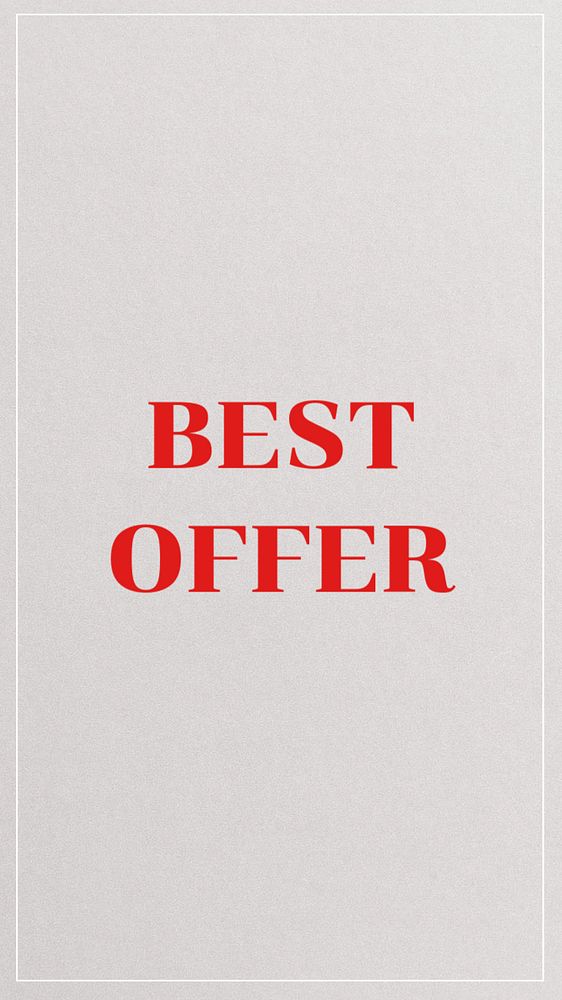 Best offer Instagram story template, editable text