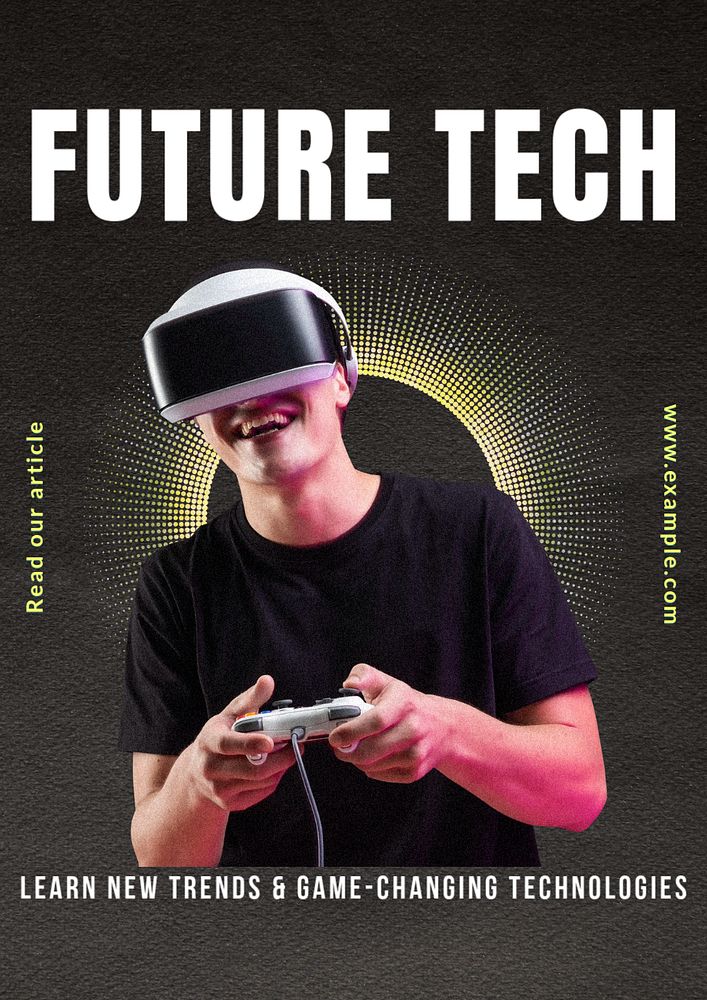 Future technology poster template, editable text and design