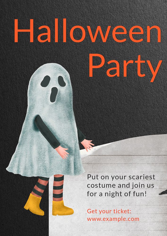 Halloween party  poster template, editable text and design