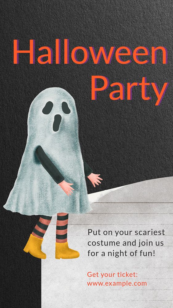 Halloween party  social story template, editable Instagram design 