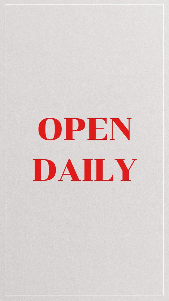 Open daily Instagram story template, editable text