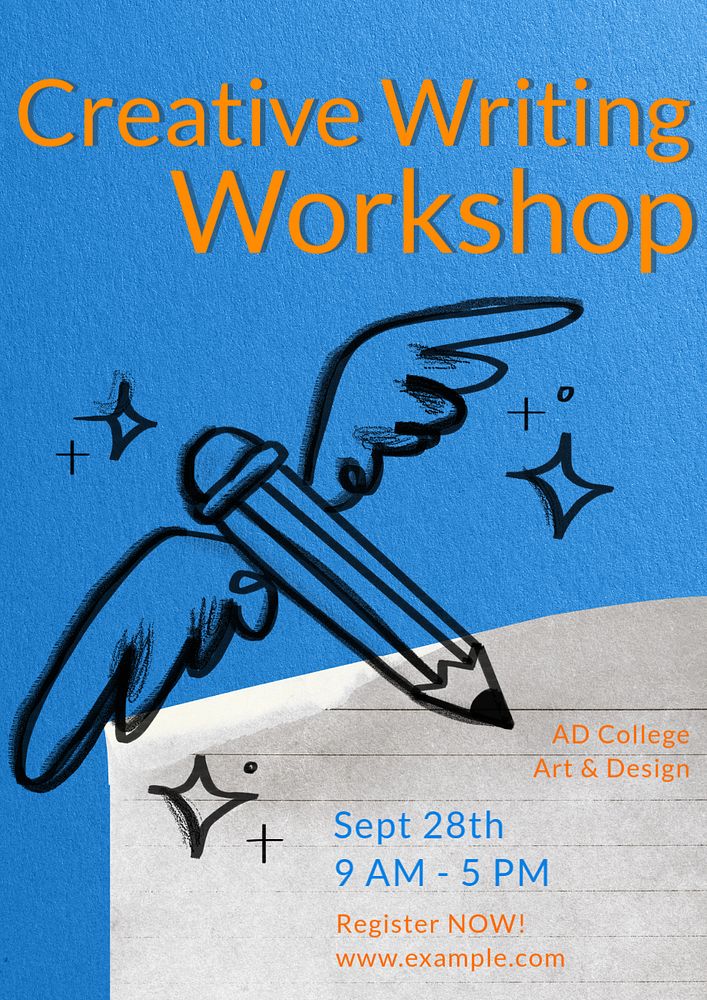 Writing workshop  poster template and design