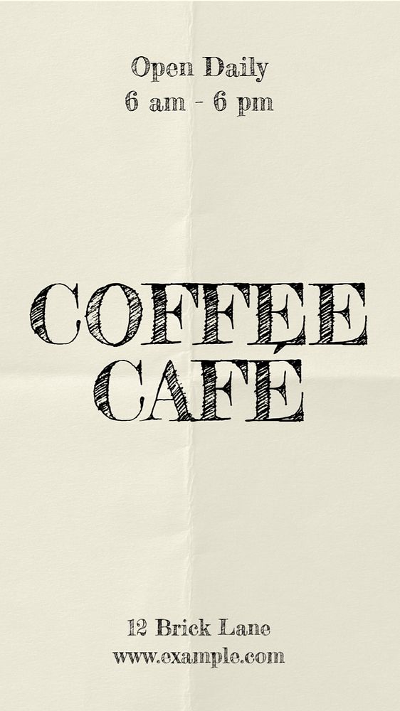 Coffee cafe Instagram story template, editable text