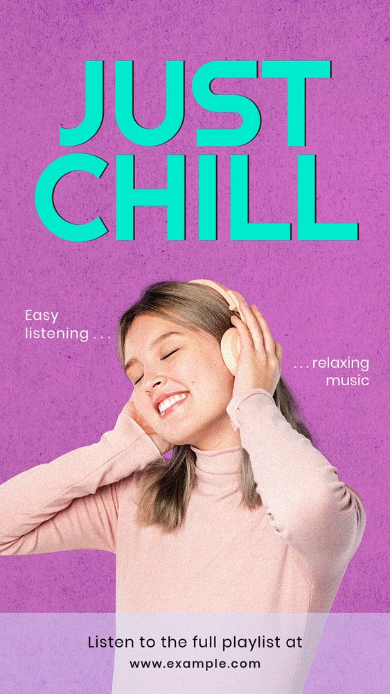 Just chill Instagram story template, editable text