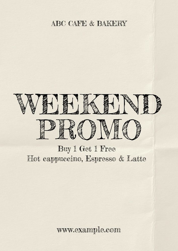 Weekend promotion poster template, editable text & design