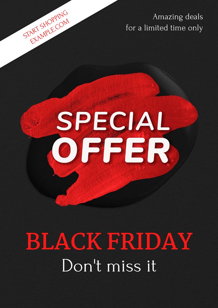 Black Friday  poster template, editable text and design