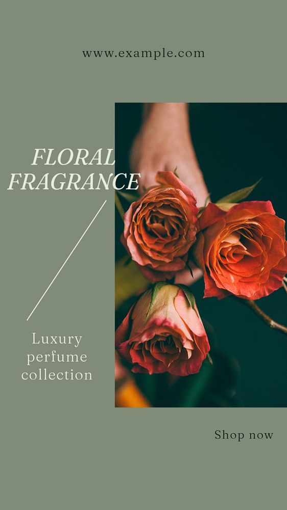 Floral fragrance Facebook story template, editable design