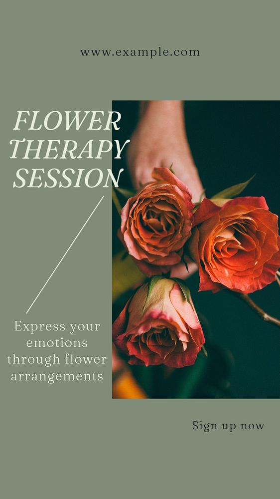 Flower therapy session social story template, editable Instagram design 