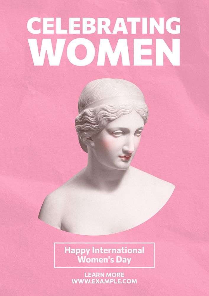 Celebrating women poster template, editable text & design