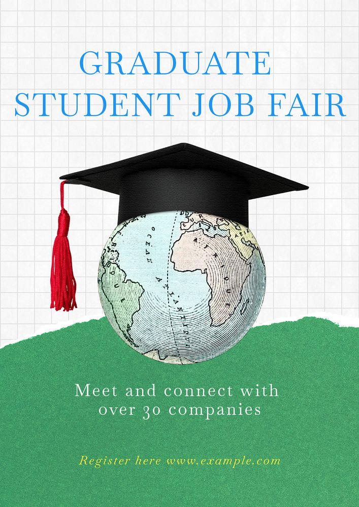 Student job fair poster template, editable text and design