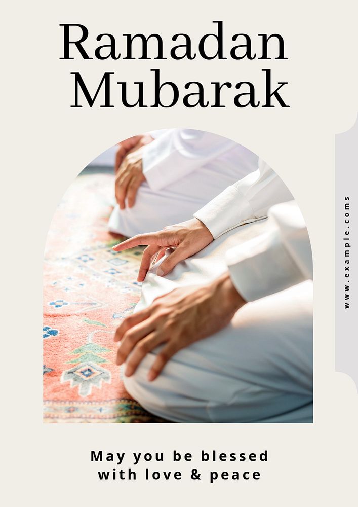 Ramadan mubarak  poster template, editable text and design