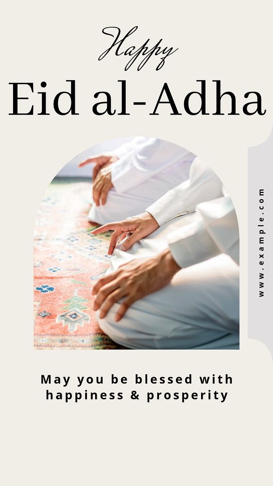 Happy Eid al-Adha Facebook story template, editable design