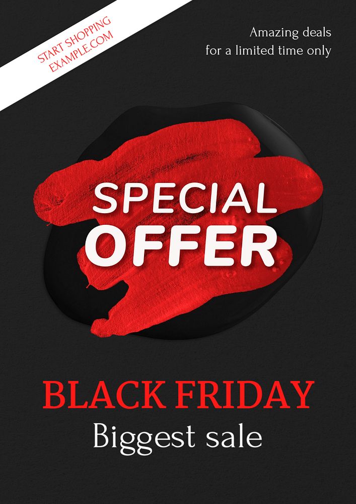 Black Friday  poster template, editable text and design