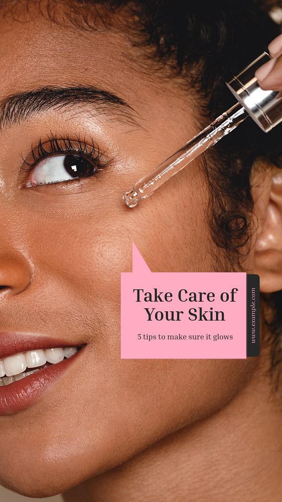 Skincare Instagram story template, editable text