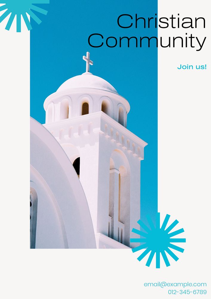 Christian community poster template, editable text and design