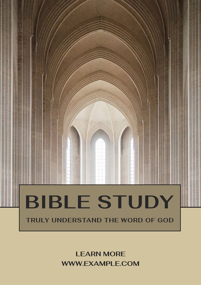 Bible study poster template, editable text and design