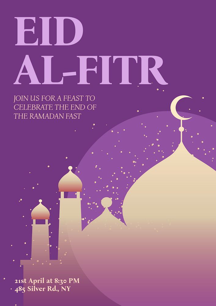 Eid al-Fitr  poster template, editable text and design