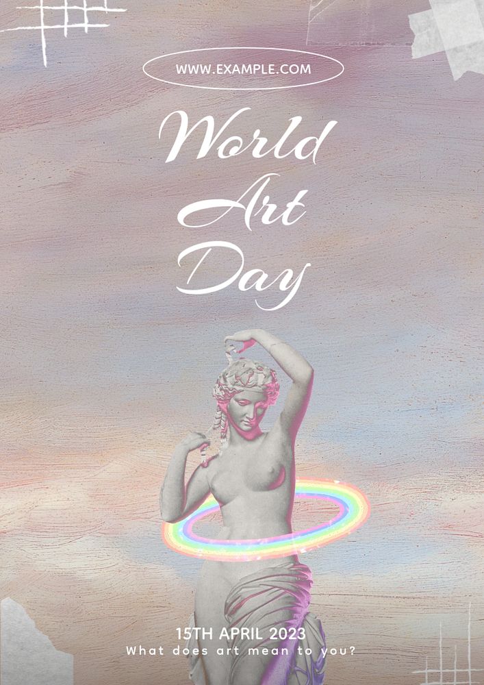 World art day  poster template, editable text and design