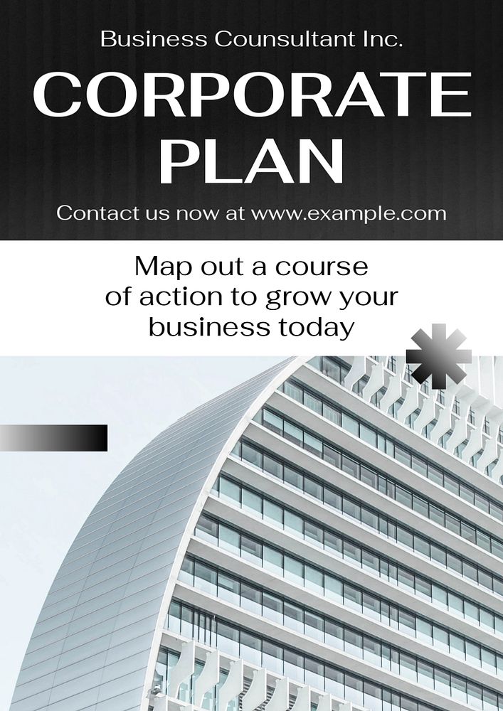 Corporate plan  poster template, editable text and design