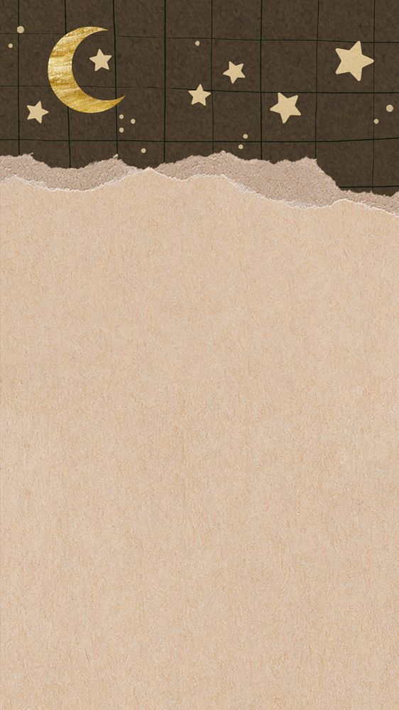 Torn brown paper iPhone wallpaper, grid paper editable design