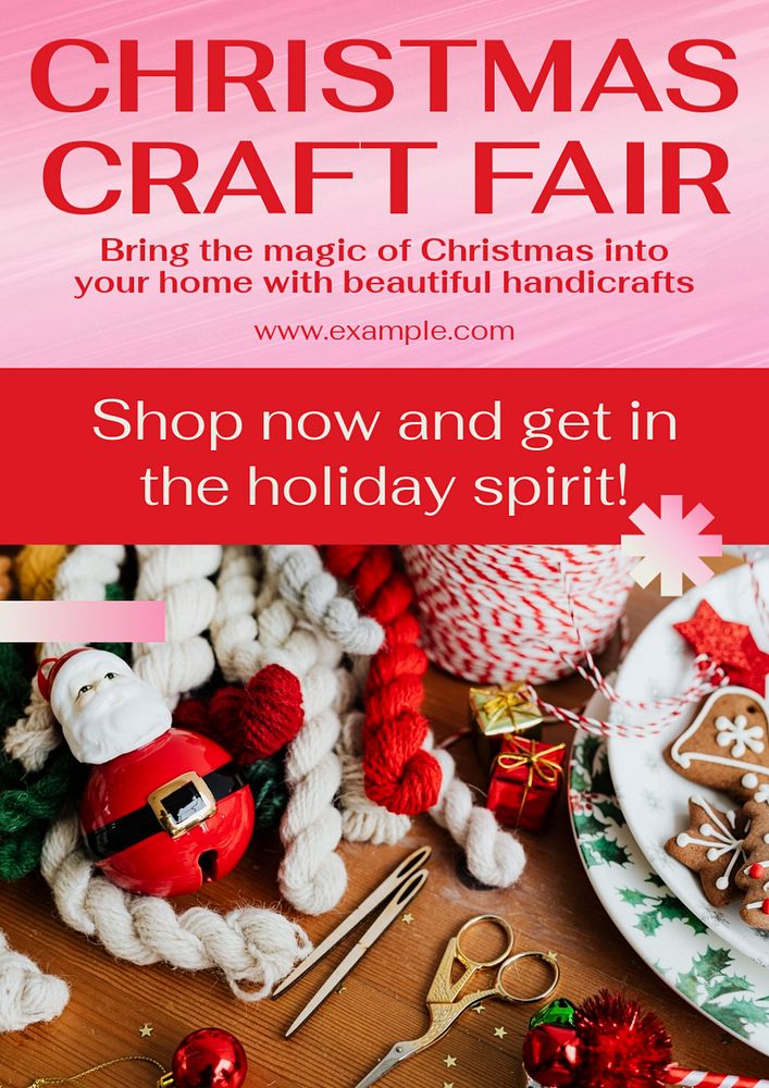 Christmas craft fair poster template, | Premium Editable Template ...