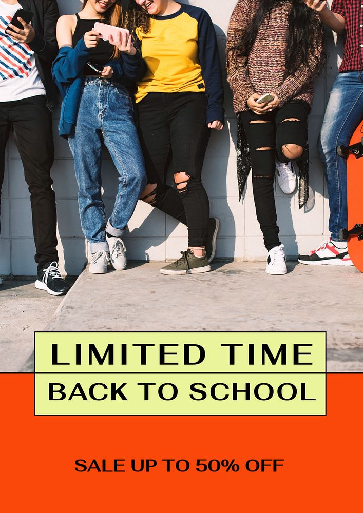 Back to school poster template, editable text and design