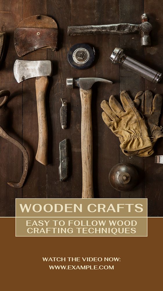 Wooden crafts social story template, editable Instagram design 