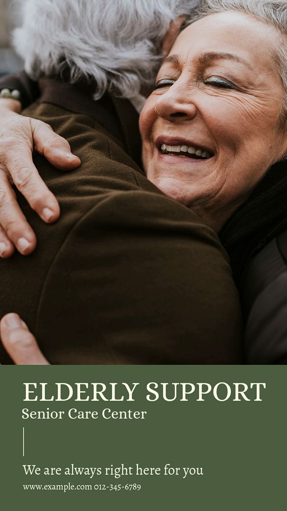 Senior support  Instagram story template, editable text