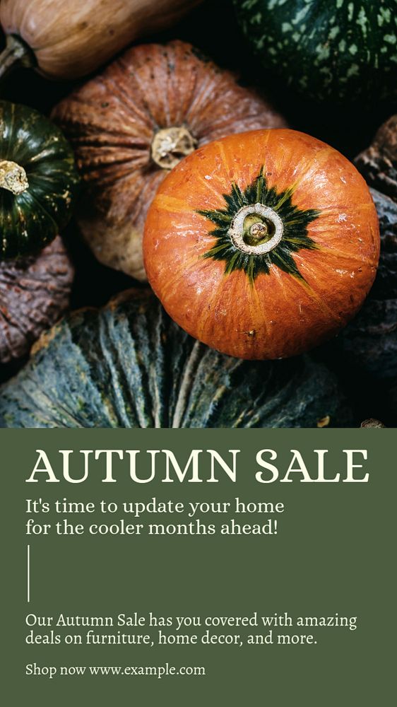 Autumn sale season Instagram story template, editable text