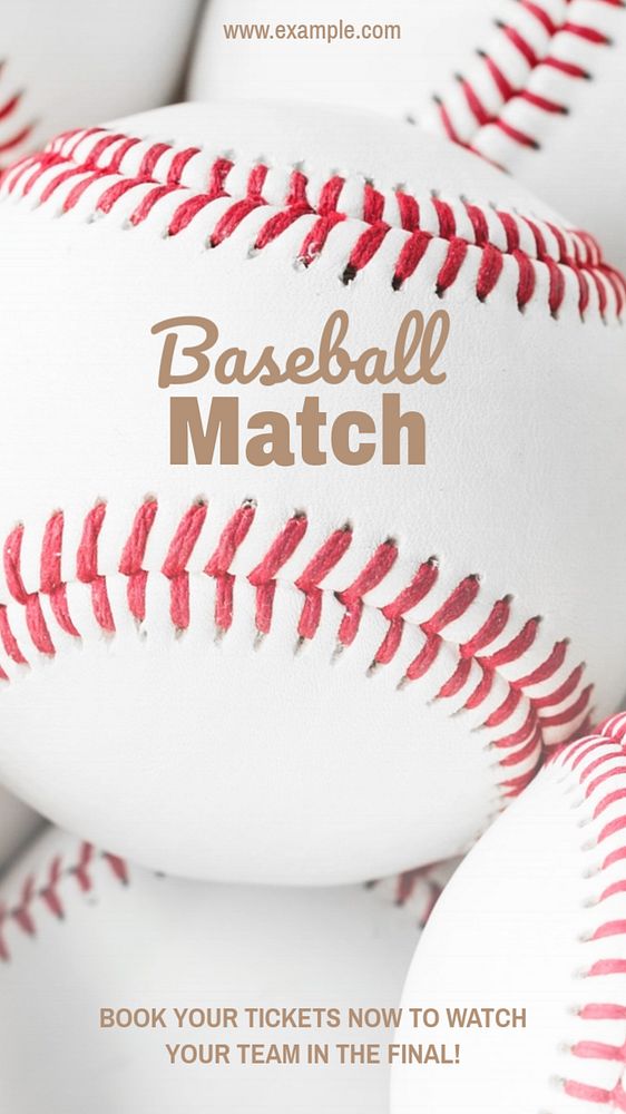 Baseball match Instagram story template, editable text