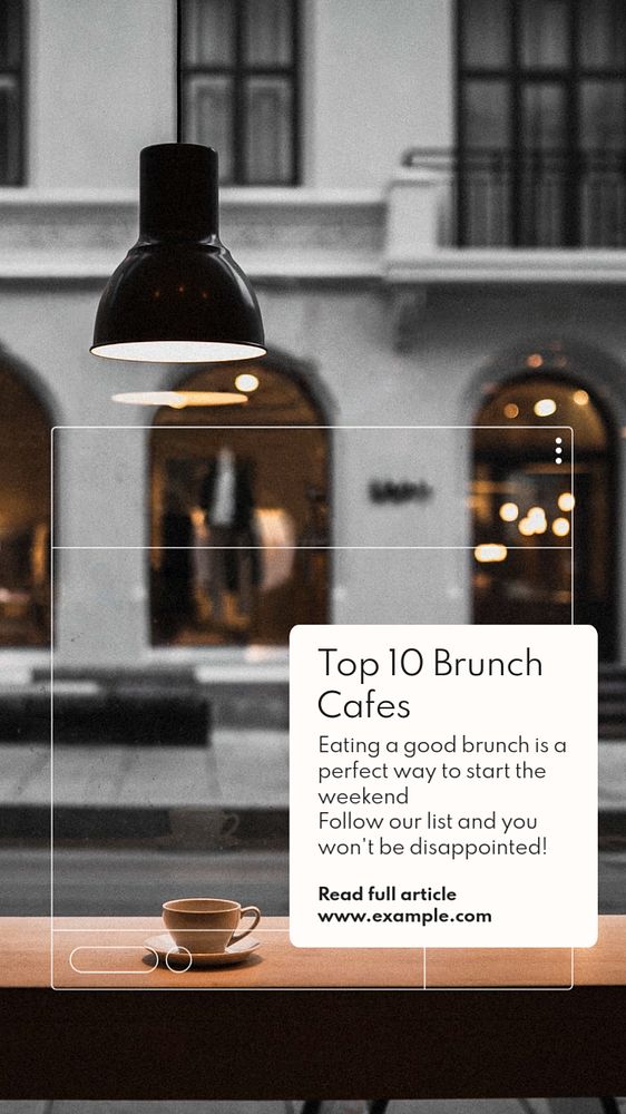 Brunch cafes Facebook story template, editable design