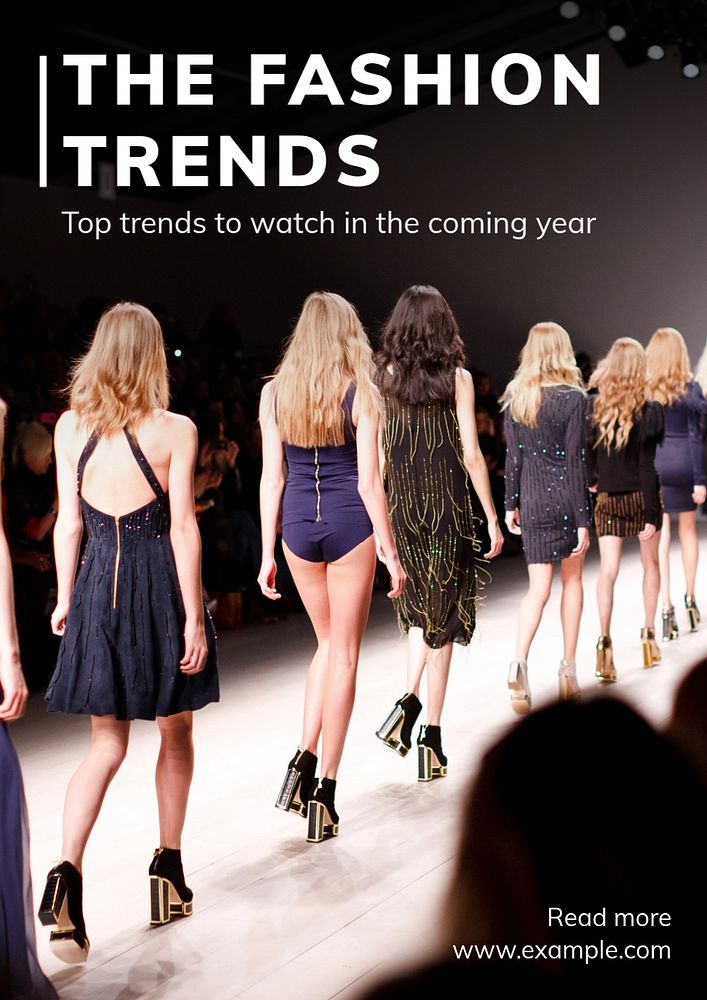 Fashion trends poster template, editable text and design