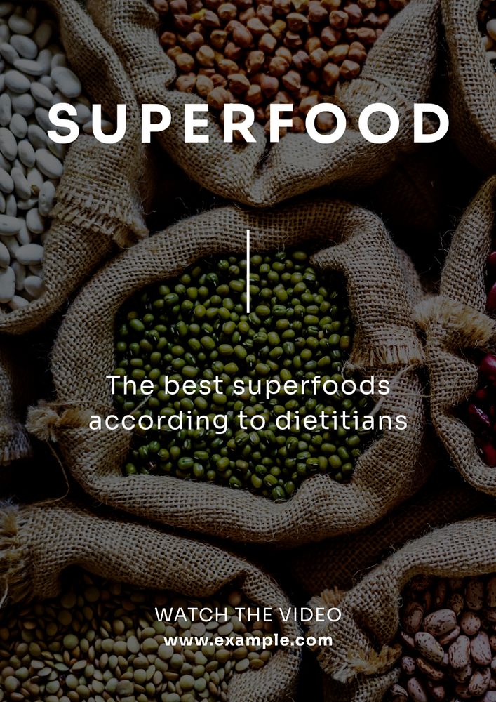 Superfood poster template, editable text and design