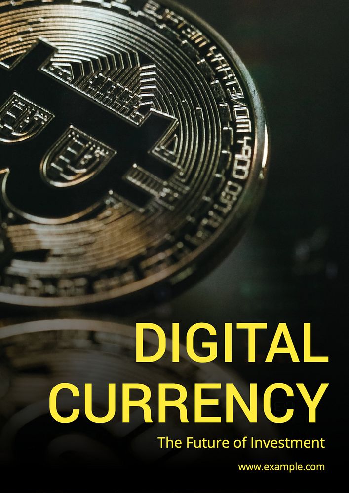 Digital currency poster template, editable text and design