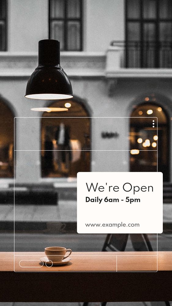 We're open social story template, editable Instagram design 