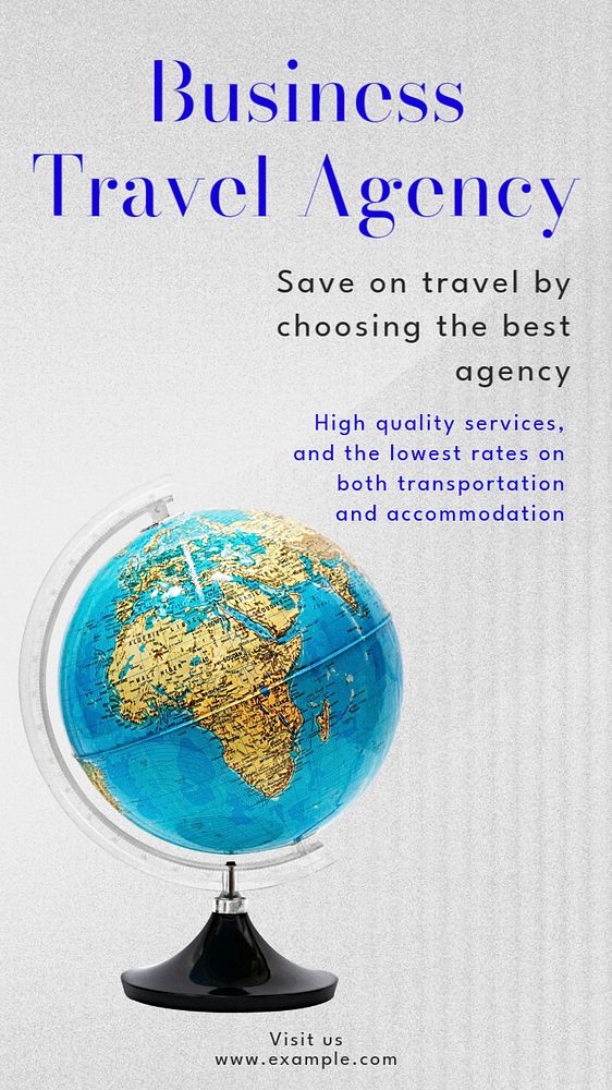 Travel agency  Instagram story template, editable text