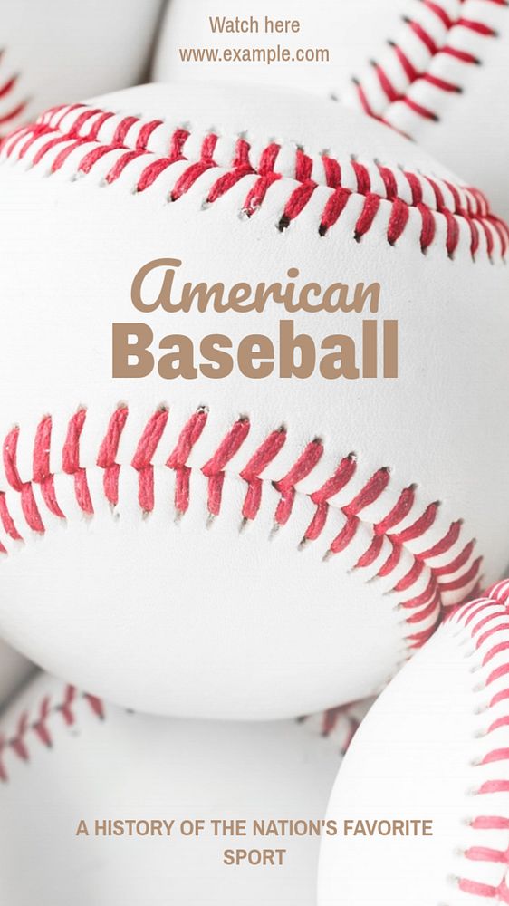 Baseball Instagram story template, editable text