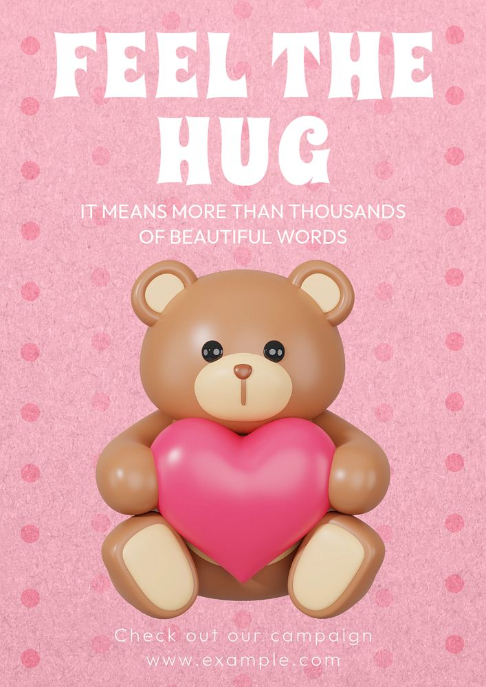 Hug poster template, editable text and design