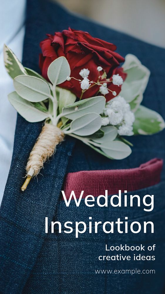 Wedding inspiration Instagram story template, editable text