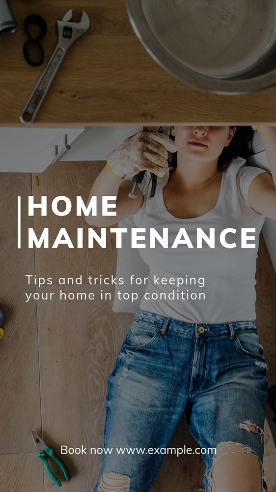 Home maintenance Instagram story template, editable text