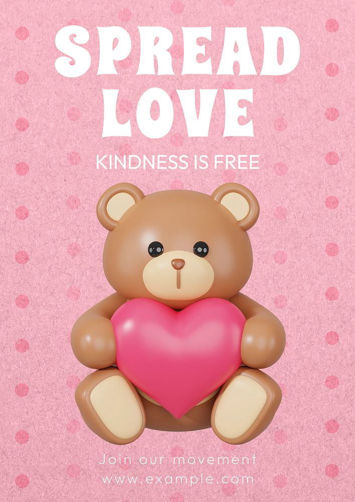 Spread love poster template, editable text and design