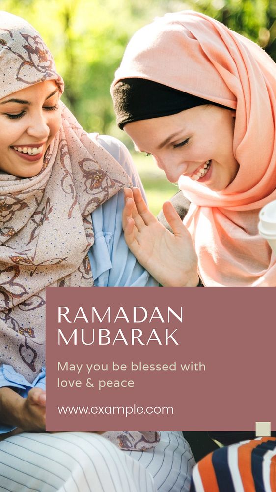 Ramadan mubarak social story template, editable Instagram design 