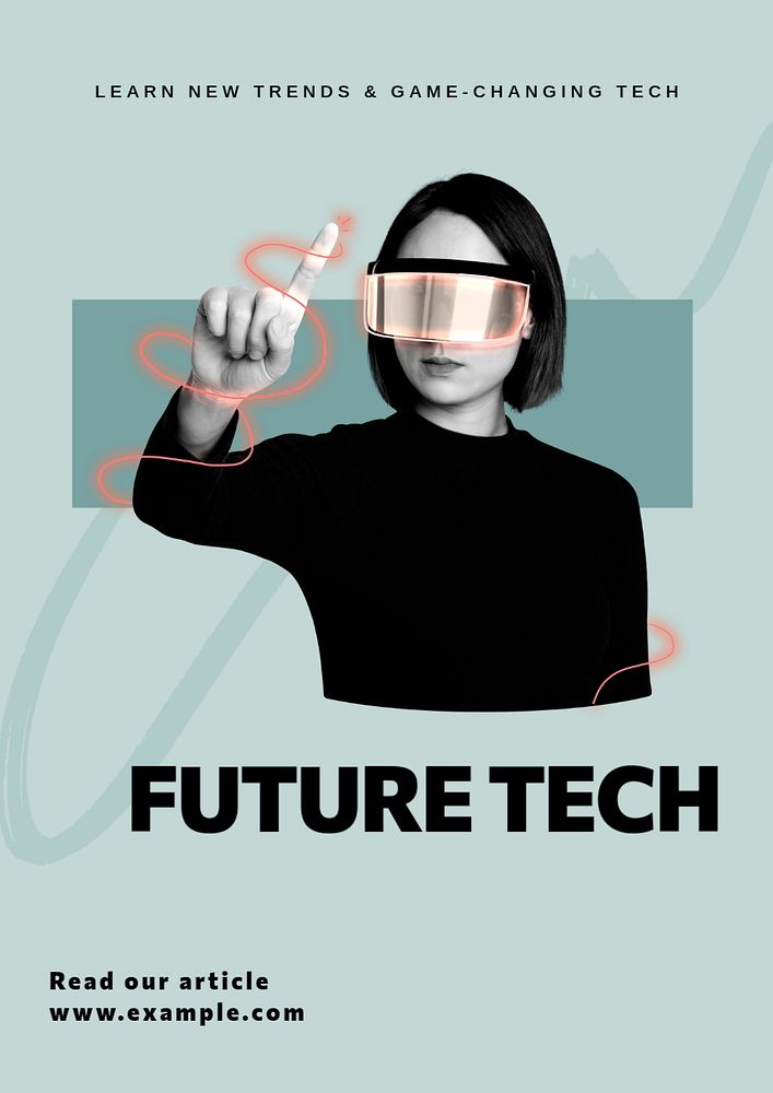 Future technology  poster template, editable text and design