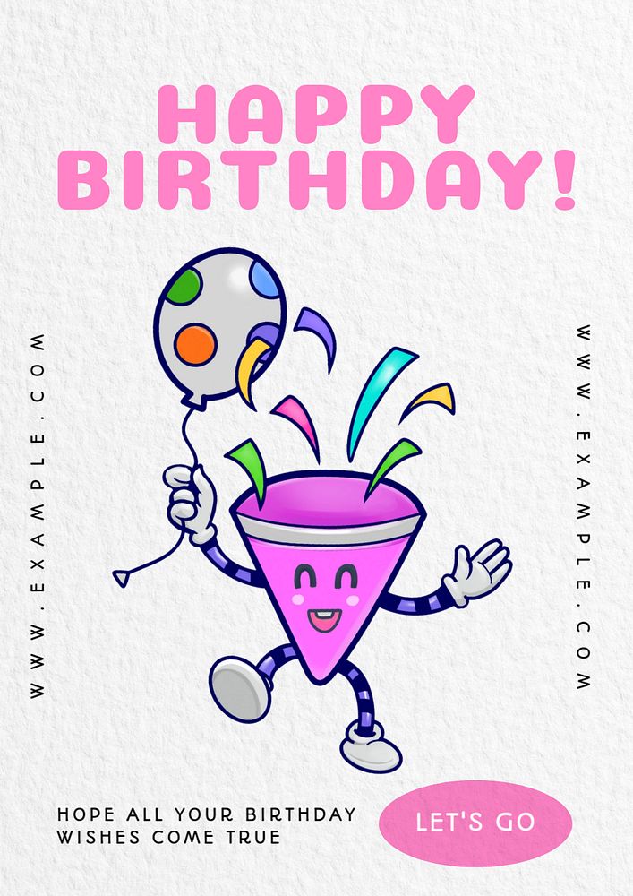 Happy birthday  poster template, editable text and design