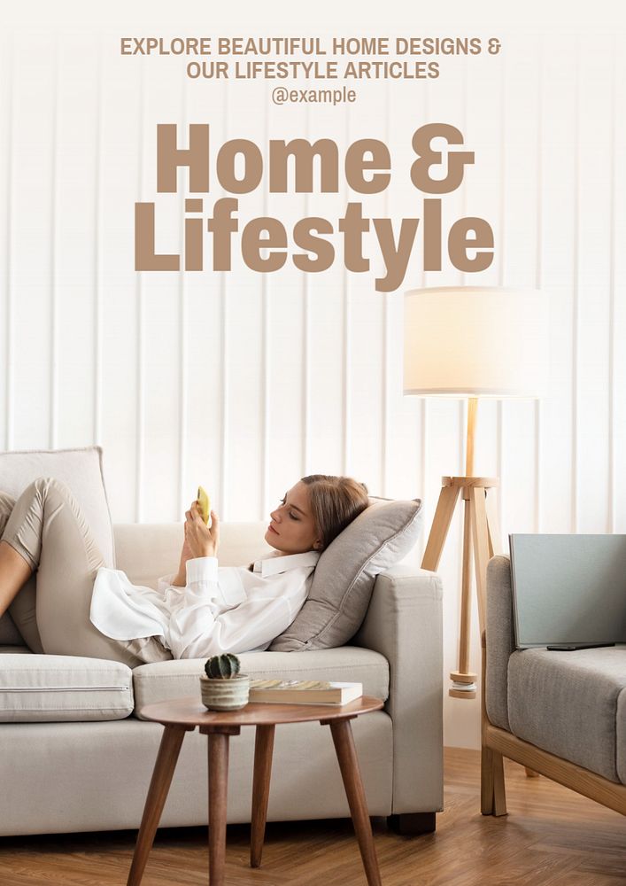 Home & lifestyle poster template, editable text and design