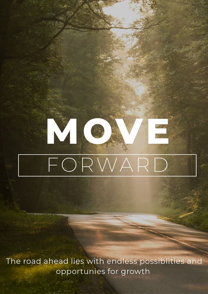 Move forward poster template, editable text and design