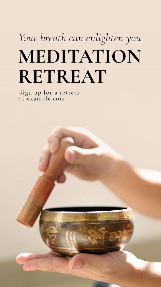 Meditation retreat Instagram story template, editable text