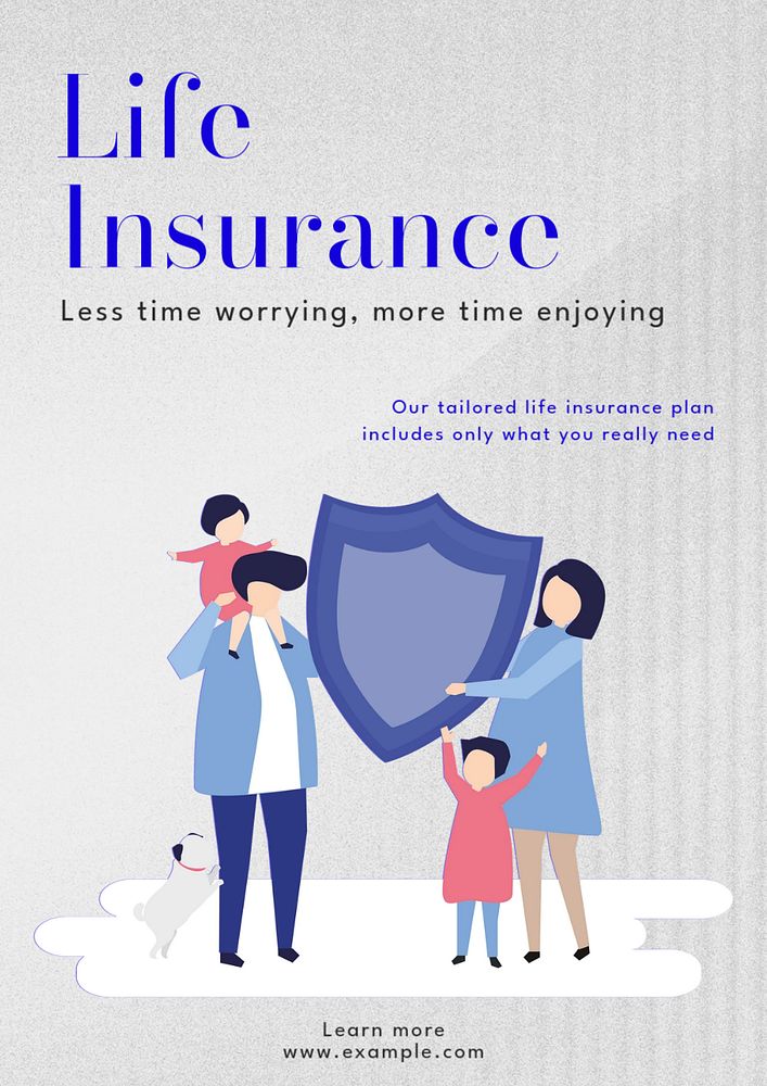 Life insurance  poster template, editable text and design